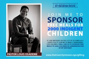Join Me To Sponsor Free Meals For 2,000 Indigent Children