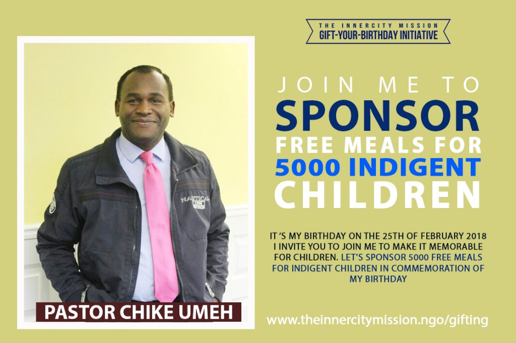 Join Me To Sponsor 5000 Free Meals for Indigent Children
