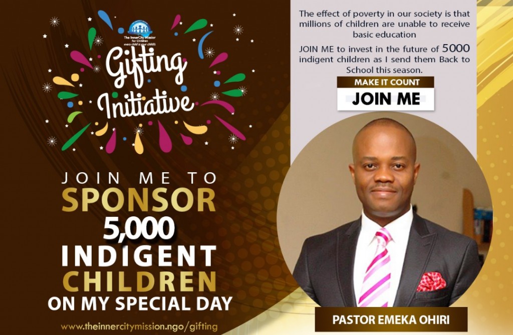 JOIN ME TO SECURE EDUCATION FOR 5000 INDIGENT CHILDREN