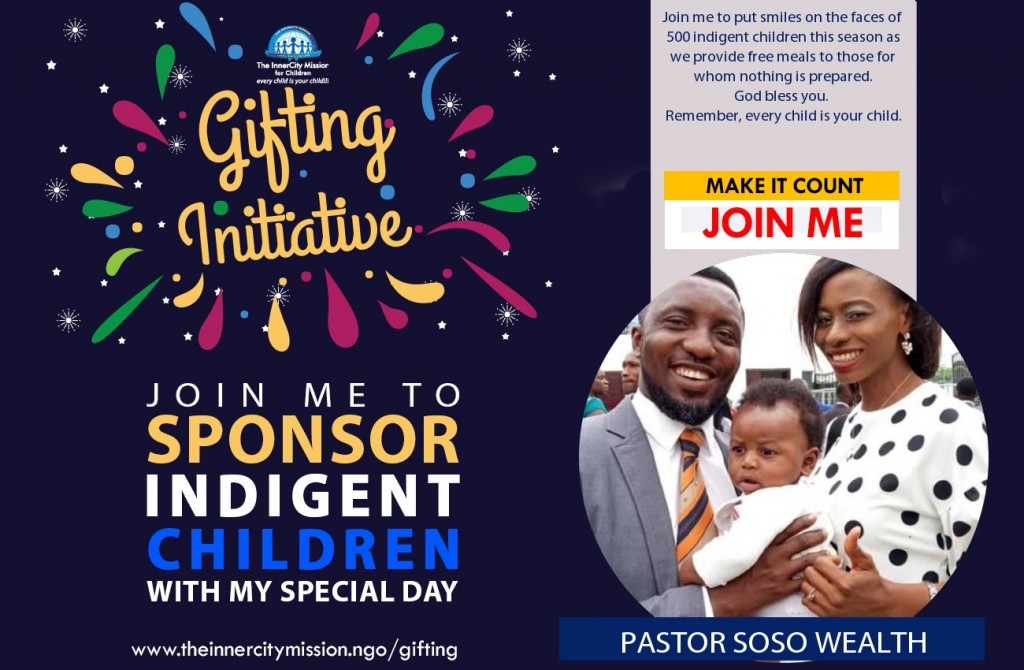 JOIN ME TO SPONSOR FREE MEALS FOR 500 INDIGENT CHILDREN 