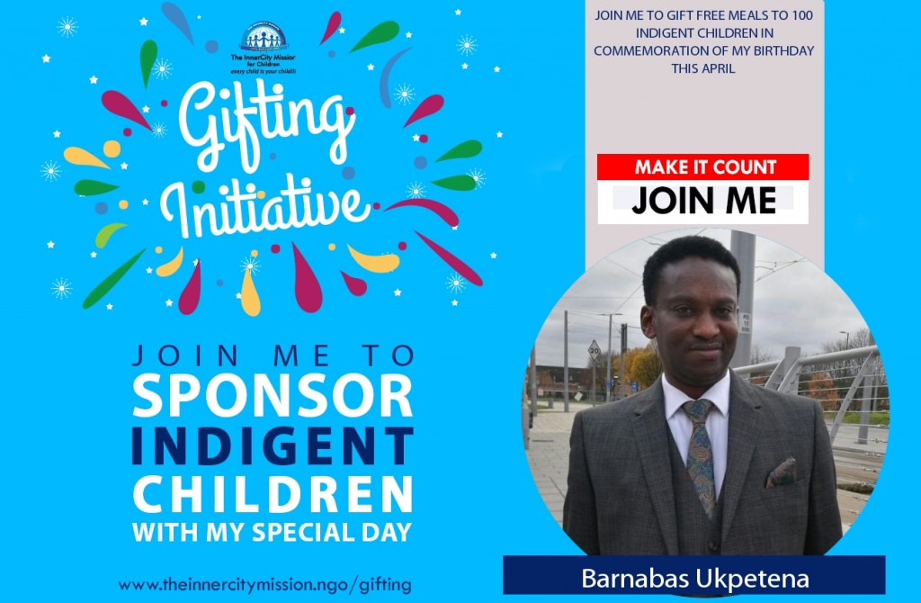 JOIN ME TO SPONSOR MEALS FOR 100 CHILDREN