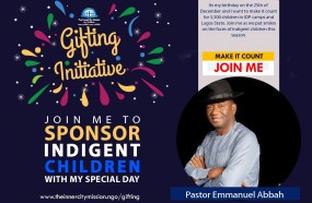 Join me to Send 5,500 Portions to indigent children in IDP camps and Lagos State this Season.