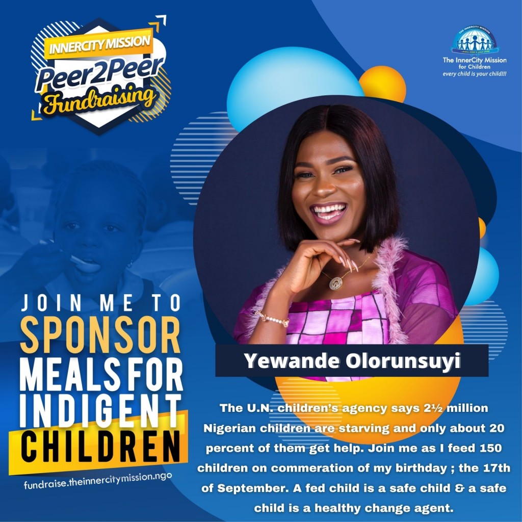 JOIN ME PROVIDE NUTRITIOUS MEALS FOR 150 VULNERABLE CHILDREN 