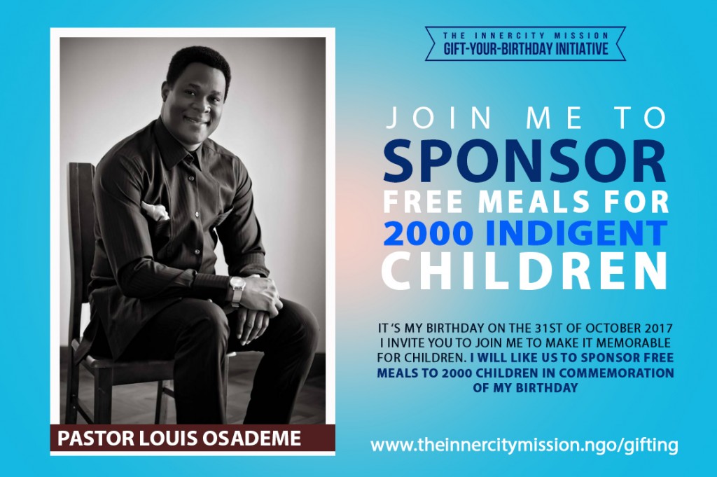 Join Me To Sponsor Free Meals For 2,000 Indigent Children