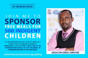 Join me to sponsor free meals for 500 indigent children
