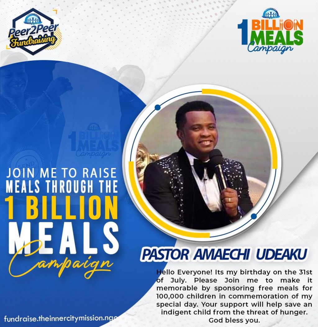 JOIN ME TO SPONSOR MEALS FOR 100,000 UNDERSERVED CHILDREN 