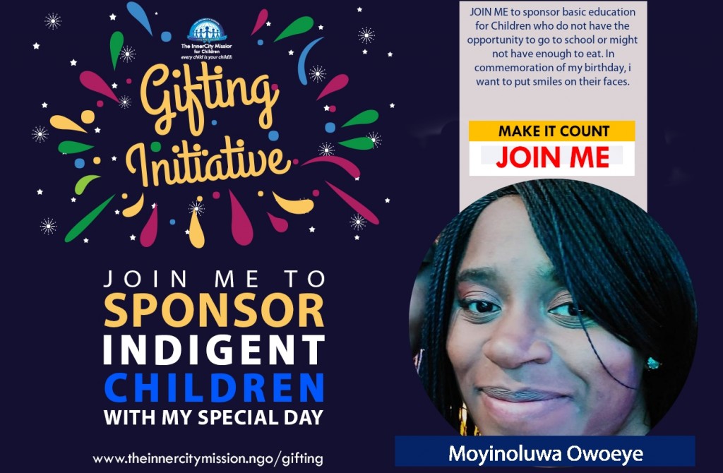 JOIN ME TO INVEST IN THE FUTURE OF UNDERPRIVILEGED CHILDREN