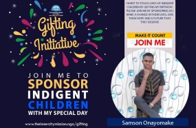 JOIN ME TOUCH LIVES OF INDIGENT CHILDREN 