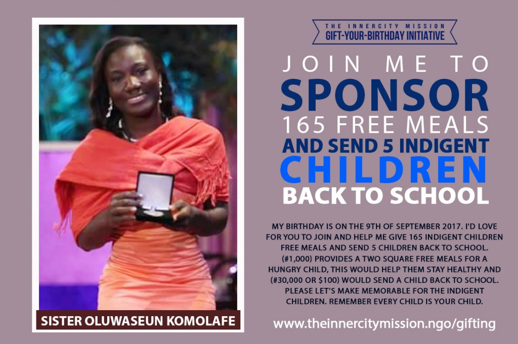 Join me to sponsor 165 meals and send 5 Children Back To School