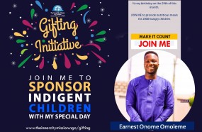 JOIN ME TO FEED 2000 INDIGENT CHILDREN