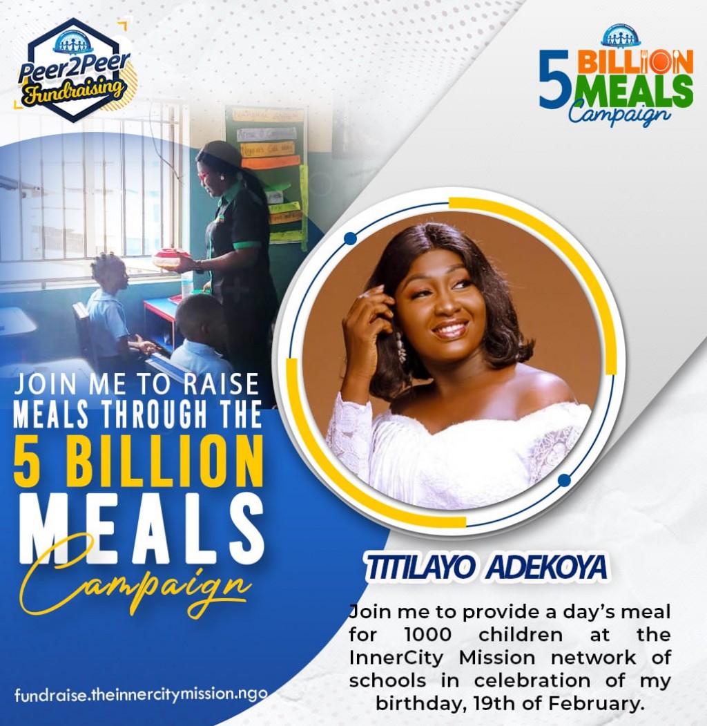 JOIN ME TO SPONSOR SCHOOL MEALS TO 1000 CHILDREN 