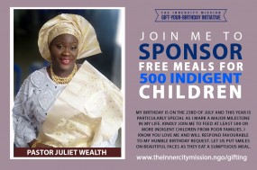 GIFTING 500 MEALS TO 500 INDIGENT CHILDREN 
