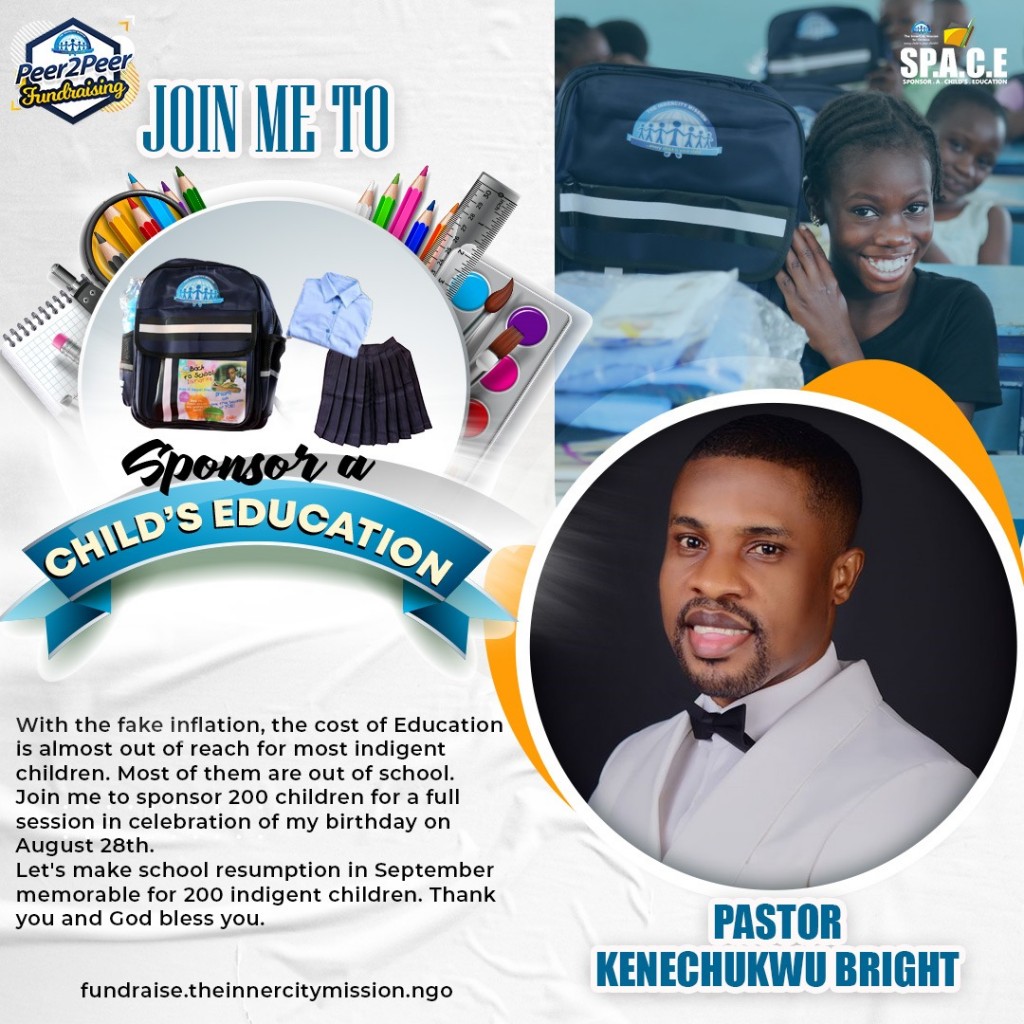 JOIN ME TO INVEST IN THE FUTURE OF INDIGENT CHILDREN THROUGH EDUCATION