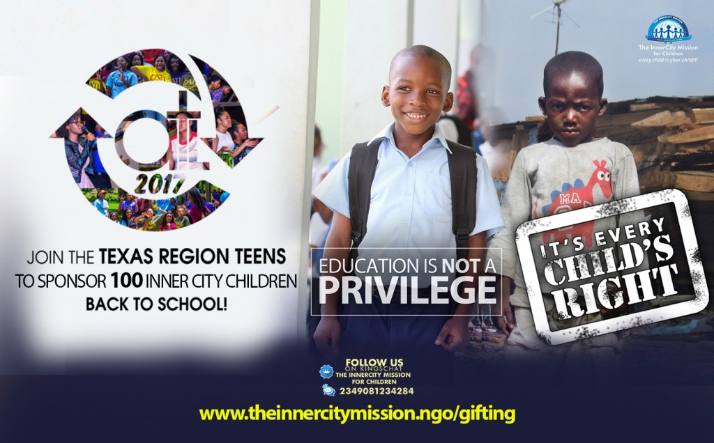 JOIN THE TEXAS REGION TEENS TO SEND CHILDREN BACK TO SCHOOL