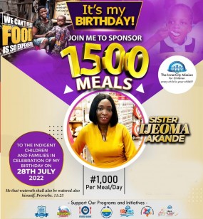 1500 meals for Indigent Children 