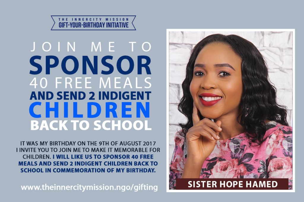 JOIN ME TO GIFT EDUCATION AND FREE MEALS TO INDIGENT CHILDREN