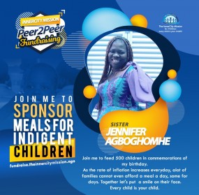 JOIN ME TO SAVE 500 CHILDREN FROM THE THREAT  OF HUNGER