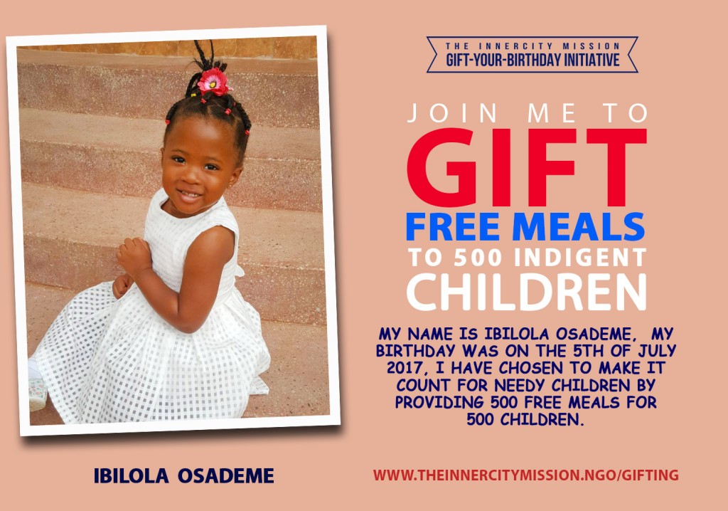 JOIN ME TO SPONSOR FREE MEALS FOR 500 CHILDREN