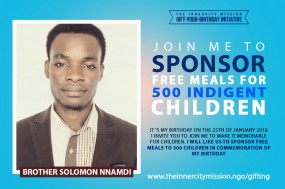 Join Me To Sponsor Free Meals For 1,000 Indigent Children
