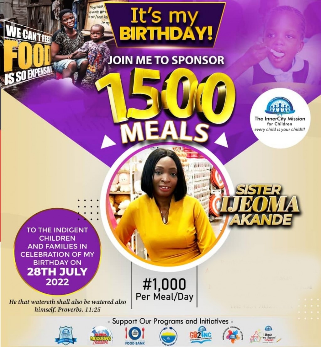 1500 meals for Indigent Children 