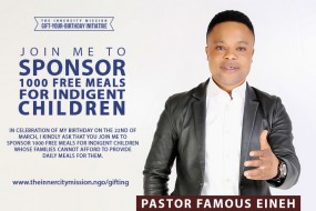 Join Me To Sponsor 1000 Free Meals for Indigent Children