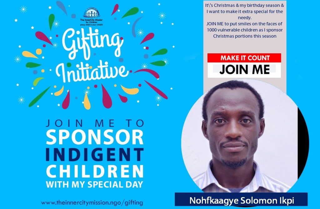 Join me to SPONSOR INDIGENT CHILDREN