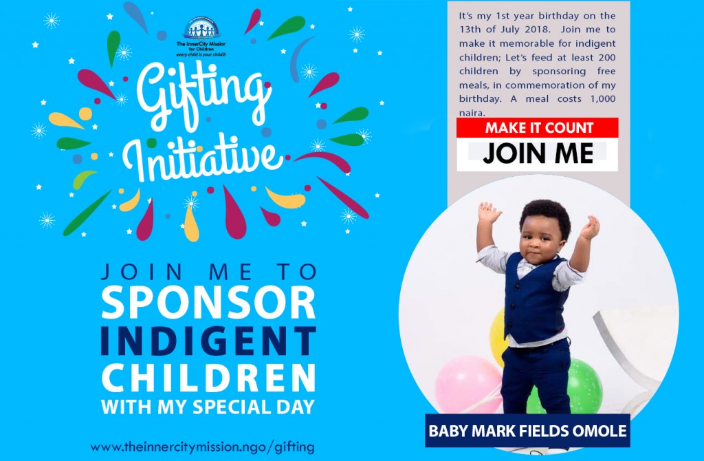 Join me to sponsor free meals for  at least 200 indigent children