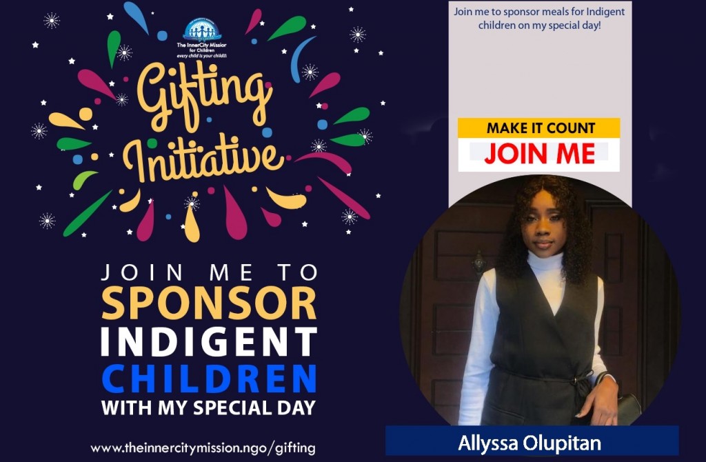 Join me to Sponsor Meals for Indigent Children on my Special Day 